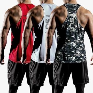 TSLA Men's Dry Fit Y-Back Tank Tops
